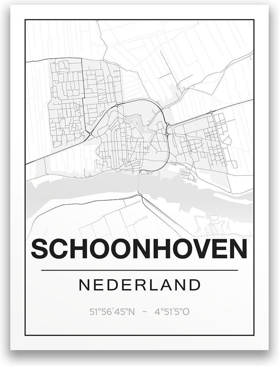 Poster/plattegrond SCHOONHOVEN - A4