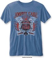 Johnny Cash Heren Tshirt -XL- Ring Of Fire Blauw