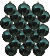 18x Turquoise blauwe glazen kerstballen 6 cm - Glans/glanzende - Kerstboomversiering turkoois blauw