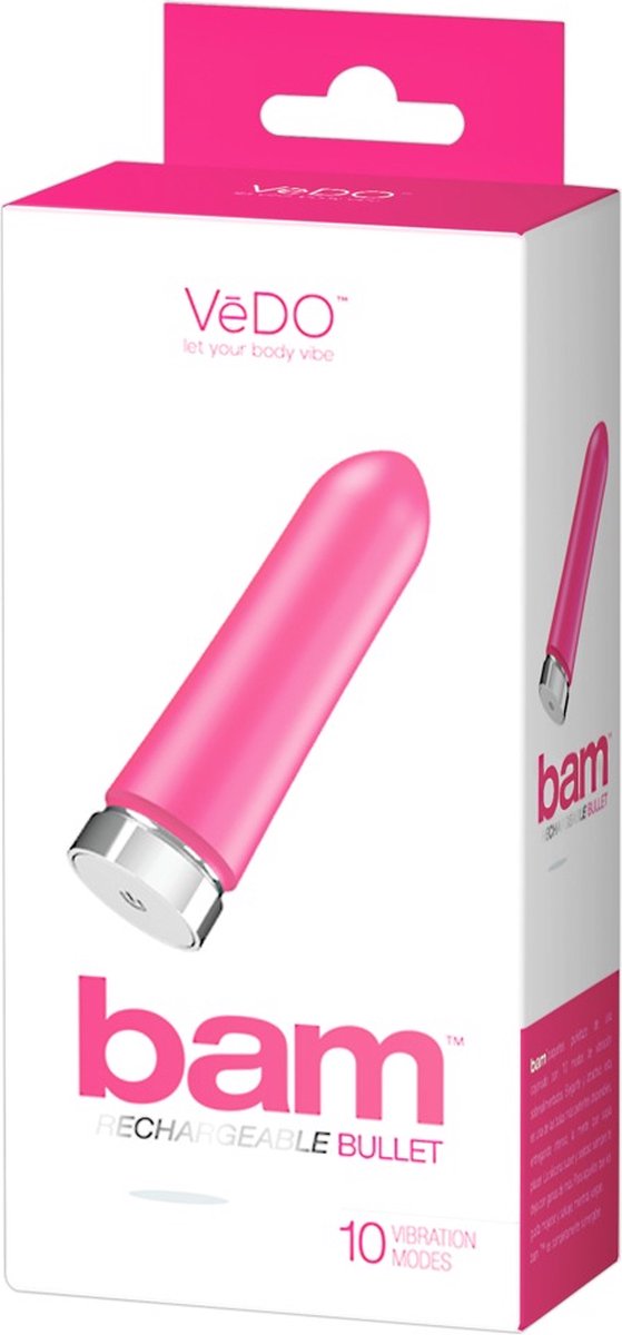 Vedo – Siliconen Mini Bullet Vibrator Oplaadbaar en Fluisterstil voor Onderweg of Thuis Gebruik – 9.5 cm – Roze