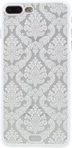 Shop4 - iPhone 7/8 Plus Hoesje - Harde Back Case Damask Wit