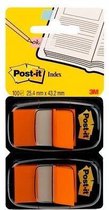 Post-it® Index Standaard, Duo Pack, Oranje, 25.4 x 43.2 mm, 50 Tabs/Dispenser
