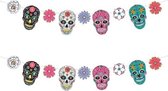 2x Day of the Dead DIY banner vlaggenlijn/slinger 16 x 120 cm - Halloween versiering/decoratie - Dia de Los Muertos