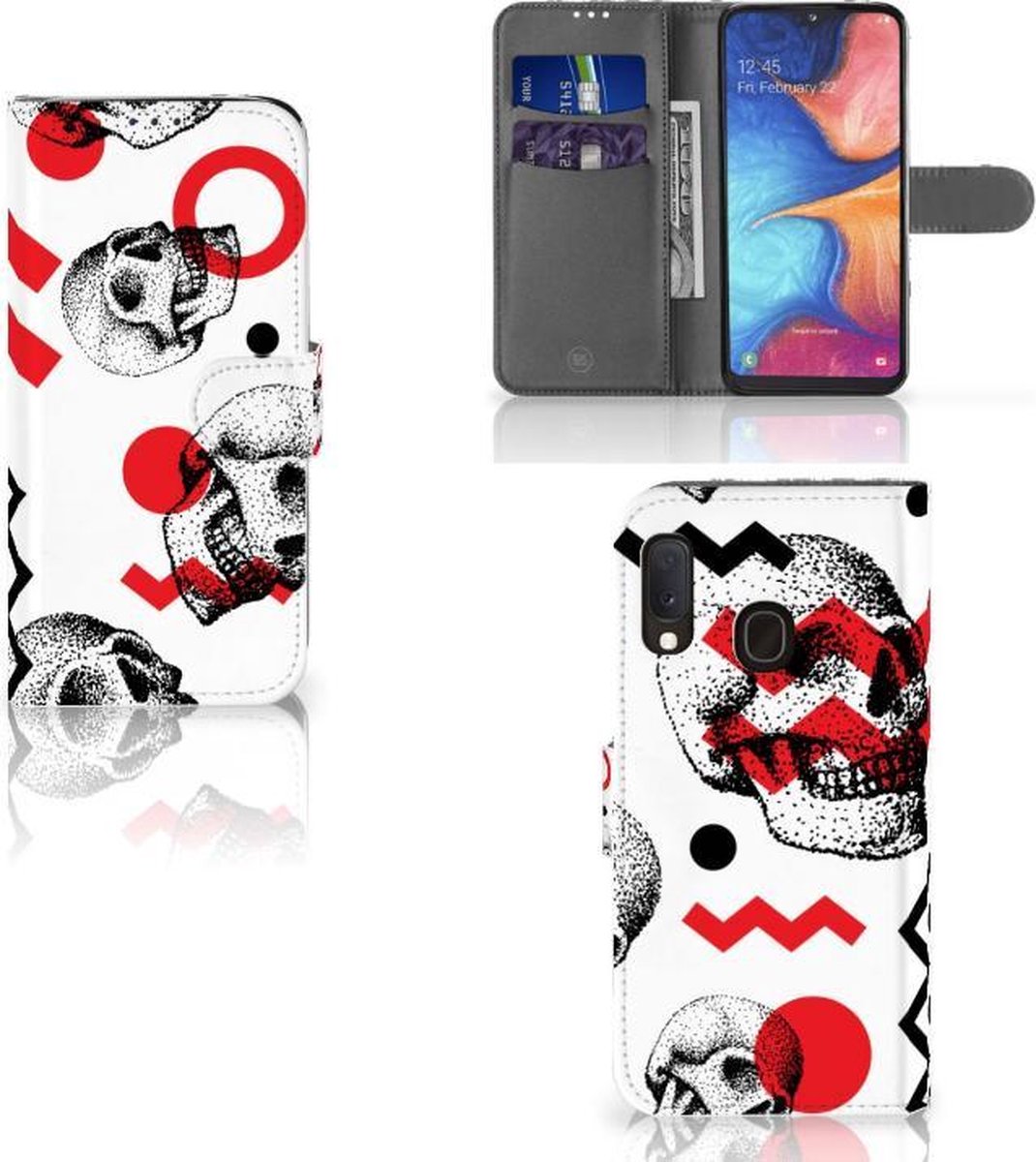 Telefoonhoesje met Naam Samsung Galaxy A20e Skull Red