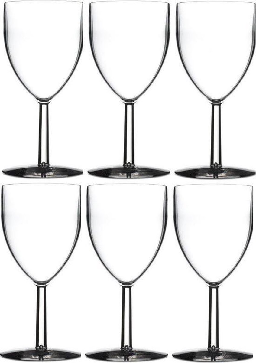 Kleurrijke Wijnglazen Set van 6 - 300 ml Met Reliëf