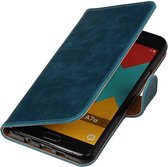 Zakelijke Book Case Telefoonhoesje Geschikt voor de Samsung Galaxy A7 (2016) A710F - Portemonnee Hoesje - Pasjeshouder Wallet Case - Blauw