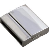 Magneetsluiting (binnenmaat 20 x 3 mm) Antiek Zilver (1 Stuk)