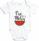 Rompertjes baby met tekst - One in a melon - Romper wit - Maat 50/56