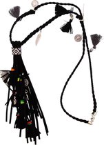 Lange ketting met flossen en bedels - 80-90 cm - Dielay