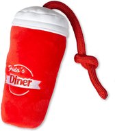 Dog toy plush milkshake,18x9x8,5cm red