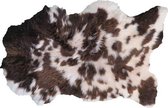 Peau de mouton|brun blanc|100 cm|Manteau tacheté