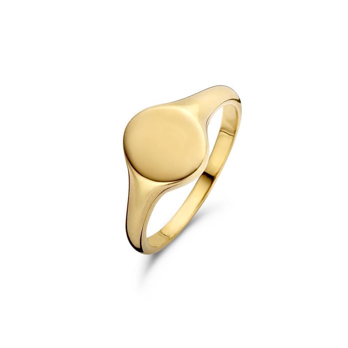 New Bling Zilveren Zegel Ring 9NB 0270 50 - Maat 50 - 9 x 20 mm - Goudkleurig