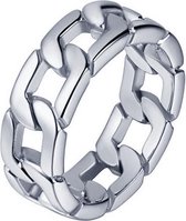 Edelstaal heren ring Cuban Link zilverkleurig-18mm