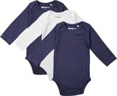 Dirkje Unisex Set(3delig) Rompers Lange Mouw Blauw en Wit - Maat 50/56