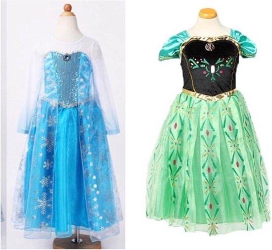Charlotte Bronte delicaat zwaard Frozen Prinses Elsa + Anna verkleed jurken maat 98/104 (110) | bol.com