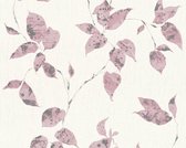BLADEREN BEHANG | Landelijk - grijs roze wit - A.S. Création Flavour