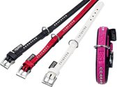 Monte carlo collar,14mm,37cm, red,artificial leather