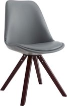 CLP Laval Bezoekersstoel - Vierkant - Kunstleer cappuccino (eik) grijs