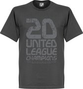 Manchester United 20 League Champions T-Shirt - Grijs - L