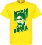 Neymar Portrait Brazilië T-Shirt - XXL