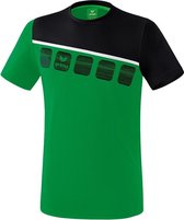 Erima Teamline 5-C T-Shirt Kind Smaragd-Zwart-Wit Maat 164