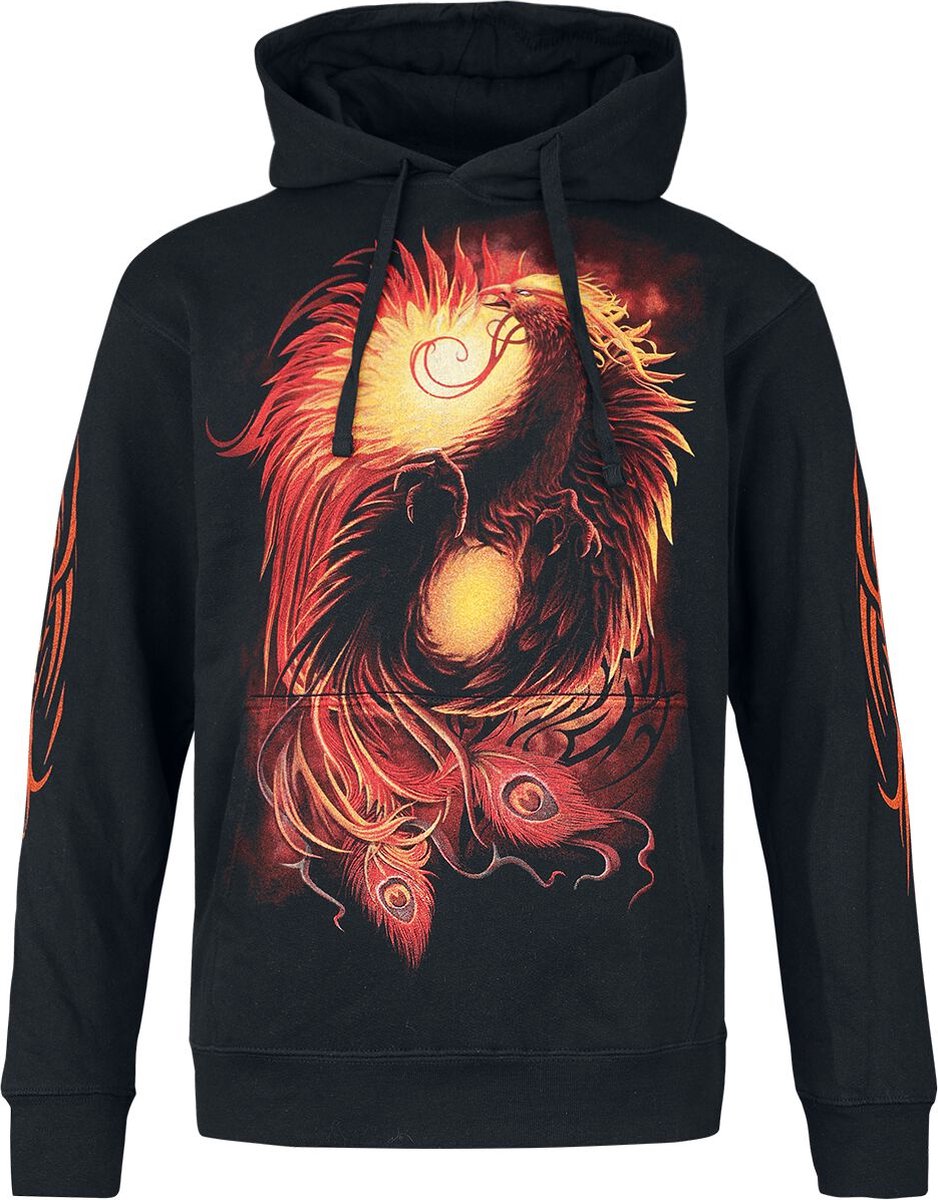 Spiral Phoenix Arisen Heren Trui met capuchon - zwart - L
