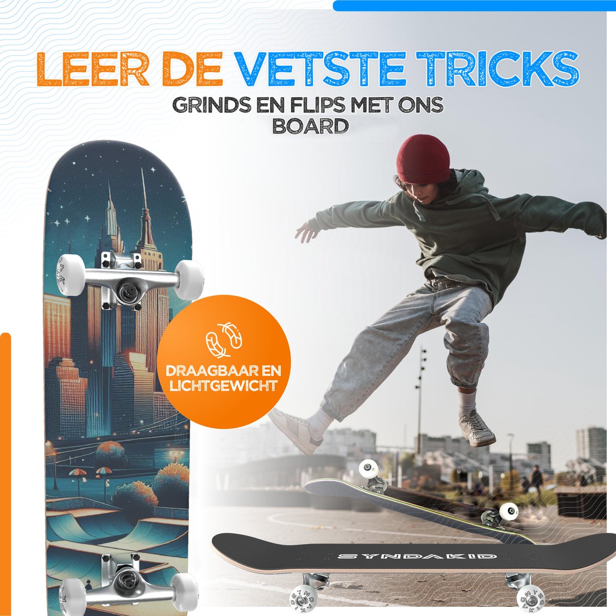 Skateboards voor beginners, 31 inch Skate Board 7 Lagen Esdoornhout Compleet Skateboard Dubbele Kick Concave voor Extreme Sport & Outdoor, F_31INCH