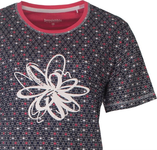 Chemise de nuit femme Irresistible - Robe de nuit - Manches courtes - Pois - Blauw - Taille S