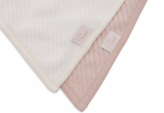 Jollein - Slab Bandana - Katoen - Slabbetjes Baby - 2 Stuks - Velvet Rib Wild Rose/Ivory - 2 Stuks van Jollein — afbeelding 2