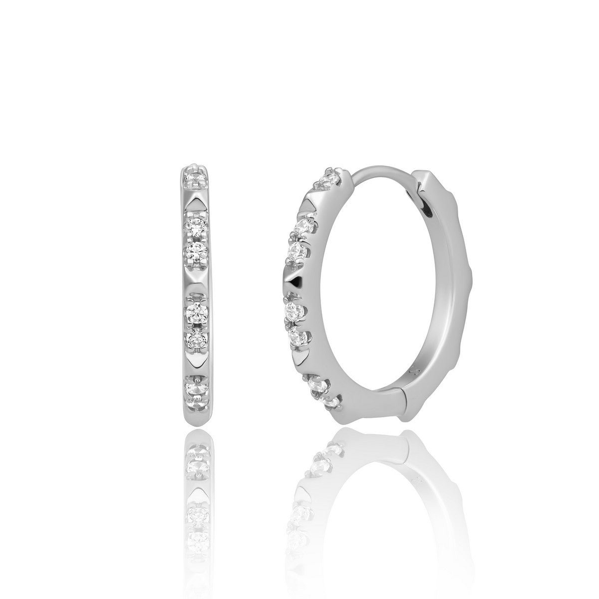 Sparkling Jewels Oorringen | Edge CZ Sparkling Jewels Oorringen - Silver EAS31