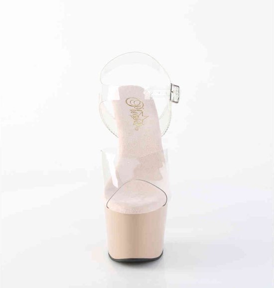 Pleaser - ADORE-708 Sandale à bride cheville - Pointures 10-40 - Transparent/Marron