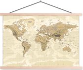 Affiche scolaire - Carte - Monde - Vintage - 90x60 cm - Lattes vierges
