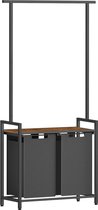 MIRA Home - Wasmand - Waszak - Wassorteerder - Opbergmand - Kapstok - Kledingrek - 2x46 Liter - 73x33x177