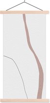 Posterhanger incl. Poster 90x180 cm - Schoolplaat - Lijn - Pastel - Design - Textielposter - Blanke latten