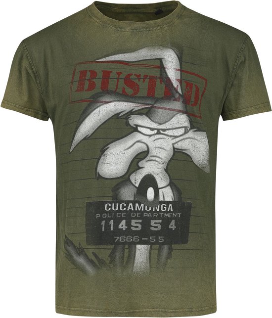 Foto: Looney tunes wile e coyote wanted heren t shirt groen xl