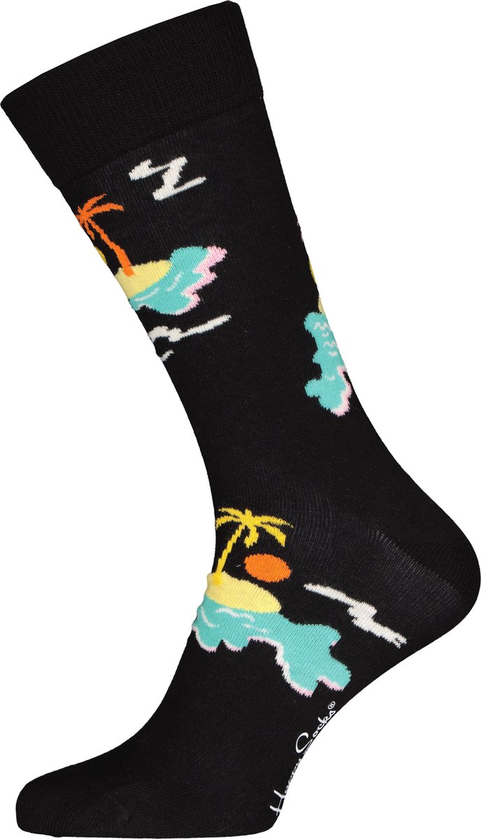 Happy Socks Island In The Sun Sock - zonnig zwart - Unisex - Maat: 41 - 46