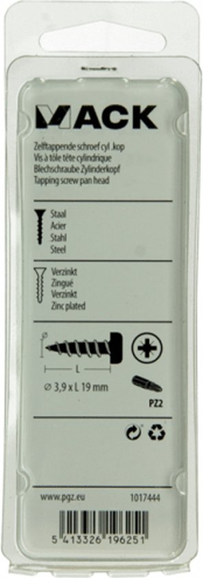 Mack Zelftappende Schroef 22 stuks 3,9 x 19 mm