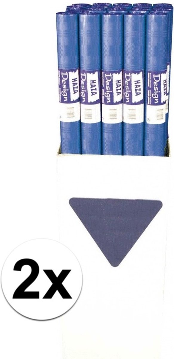 Haza Tafelzeil - Rol - Blauw - Papier - 800 x 118 cm - 2 stuks