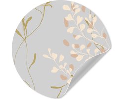 WallCircle® - Behangcirkel 50x50 cm - Muurstickers Bloemen - Pastel - Design - Blauw - Muurcirkel woonkamer - Wandcirkel slaapkamer - Kamer decoratie zelfklevend - Muurdecoratie accessoires