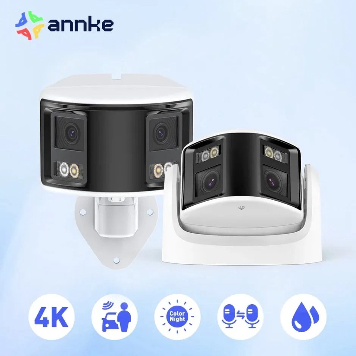 Beveiligingscamera - Beveiligingscamera's voor binnen - Security - Beveiliging - 1 Camera - Bewakingscamera voor buiten - Outdoor - IP camera - 4K - 180 graden - 8MP - Dual lens - Wit – foto 7