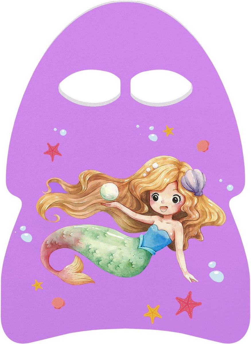 Jellyfish-shape Kids Swimming Kickboard- Purple Mermaid Design for Beginner Pool Training