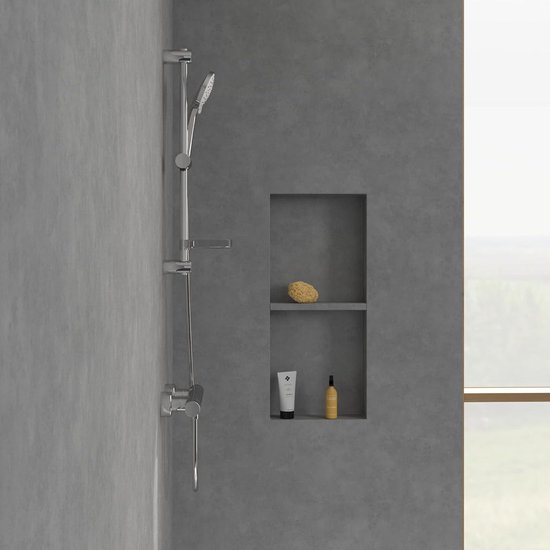 Tokyo handdouche regendouche met waterbesparend systeem, chroom en wit, 10 cm de diametro
