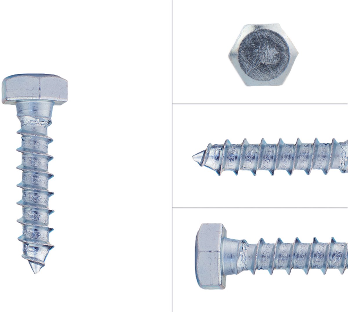 Wovar Houtdraadbouten Verzinkt M8 x 45 mm | Doos 200 stuks