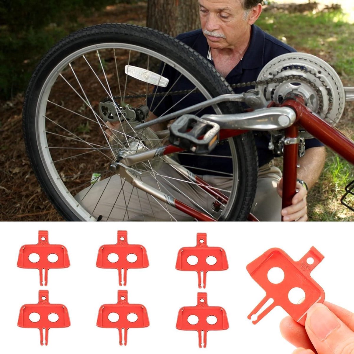4 stuks fiets-transportbeveiligingssystemen afstandhouders remschijf voor SRAM MTB/Road afstandhouders remvoeringen hydraulische schijfremmen voor SRAM (4 stuks rood voor road