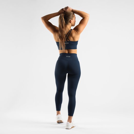 ZEUZ Sport Legging Dames High Waist - Sportkleding & Sportlegging Squat Proof - Fitness & Crossfit - Hardloopbroek, Yoga Broek - 70% Nylon & 30% Elastaan - Marineblauw - Maat XL van ZEUZ — afbeelding 4