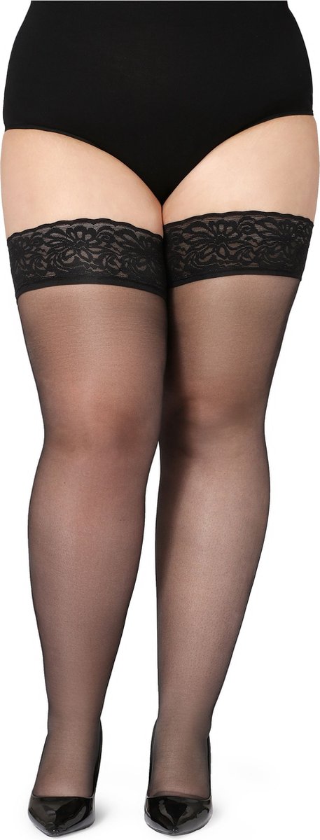 Bellivalini Dames Hold-Up Kousen - 20 Denier - licht glanzend - elastisch - Polyamide - BLV-GI-1126 - Zwart