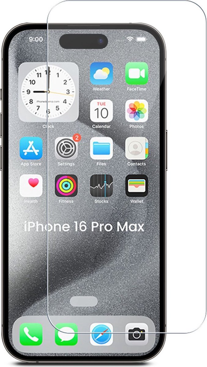 Mobigear Screenprotector geschikt voor Apple iPhone 16 Pro Max Glazen | Mobigear Screenprotector - Case Friendly