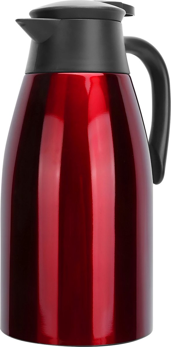 Cheffinger Thermoskan - 2 Liter - Rood - RVS Inox - Themosfles