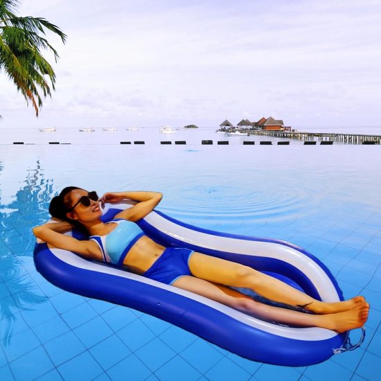 Waterhangmat - opblaasbare drijver voor zwembad - opvouwbaar en opblaasbaar - water lounge voor volwassenen waterhangmat van SummerVibes — afbeelding 3
