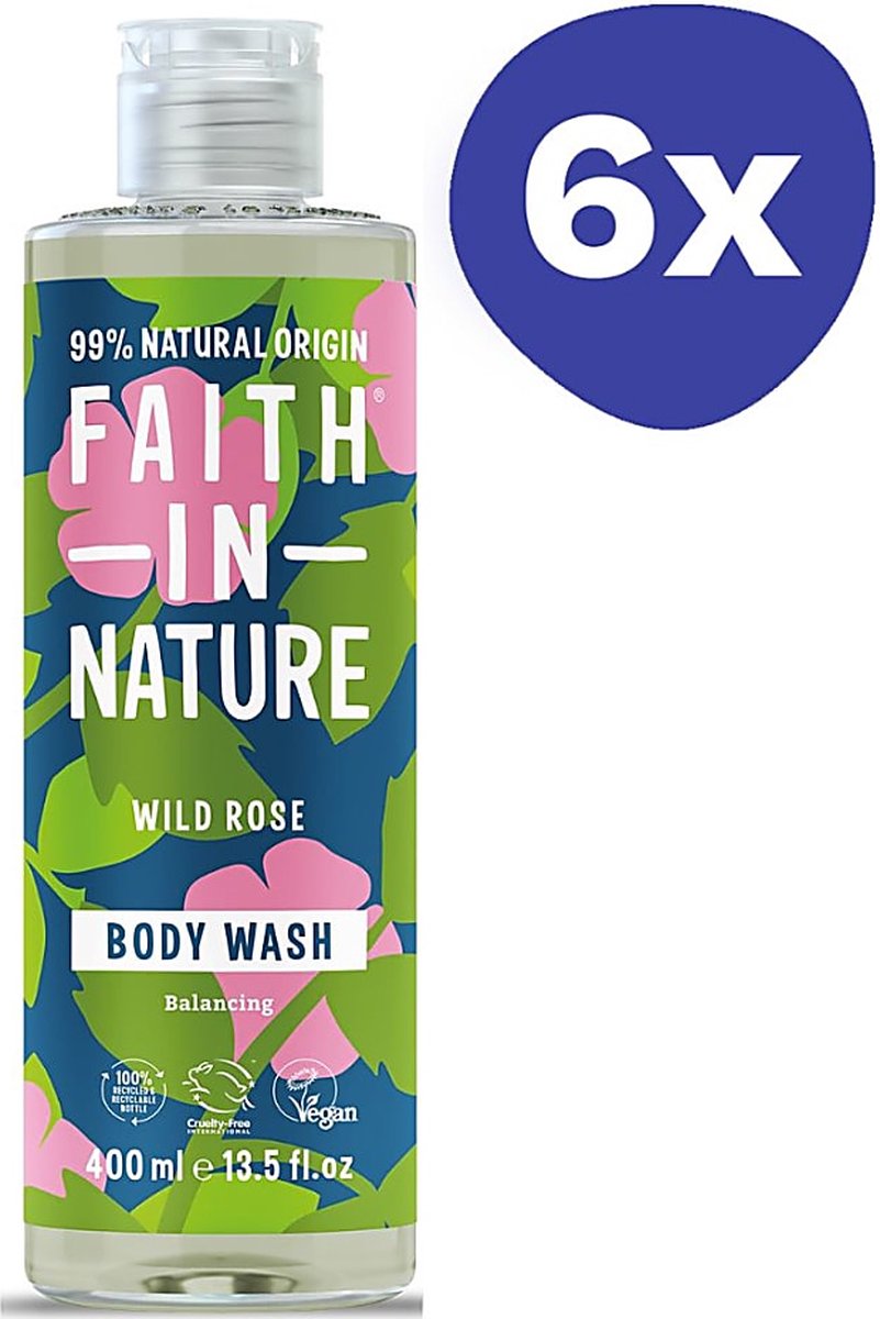 Goedkoopste Faith in Nature Wild Rose Bad-en Douchegel (6x 400ml